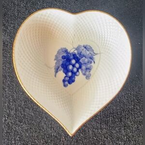 Mikasa Bone China Fruit Bouquet B2105 Japan Heart Shaped Trinket/Jewlery Dish